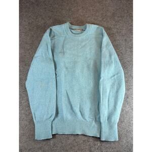 VINTAGE 90s Sears Classics Sweater Mens Medium Blue Pullover Knit Minimalist